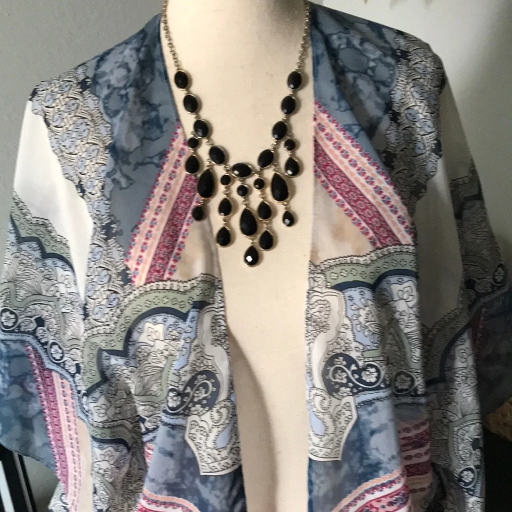 Summer Bohemian Kimono Blue Beautiful Colors Lightweight FINAL SALE Final Sale